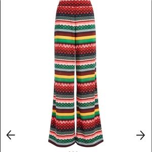 ALICE + OLIVIA MULTICOLOR ATHENA HIGH WAISTED GEO PANTS